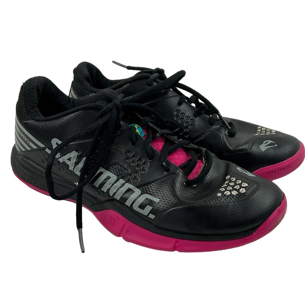 Salming Viper 5 Women's Indoor Squash Court Shoe Black Pink  size 8 ½